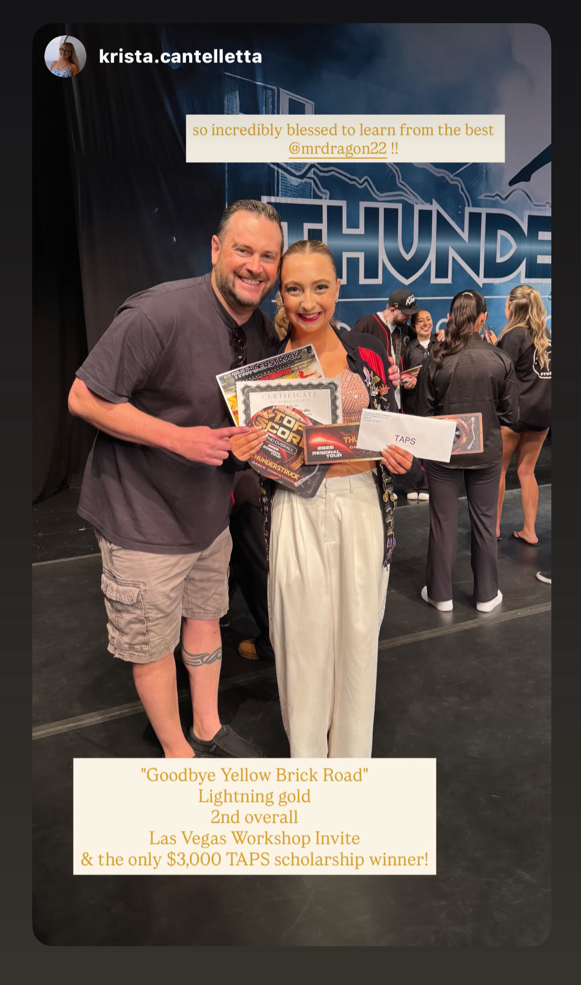 Krista Cantelletta Holding Multiple Tap Awards